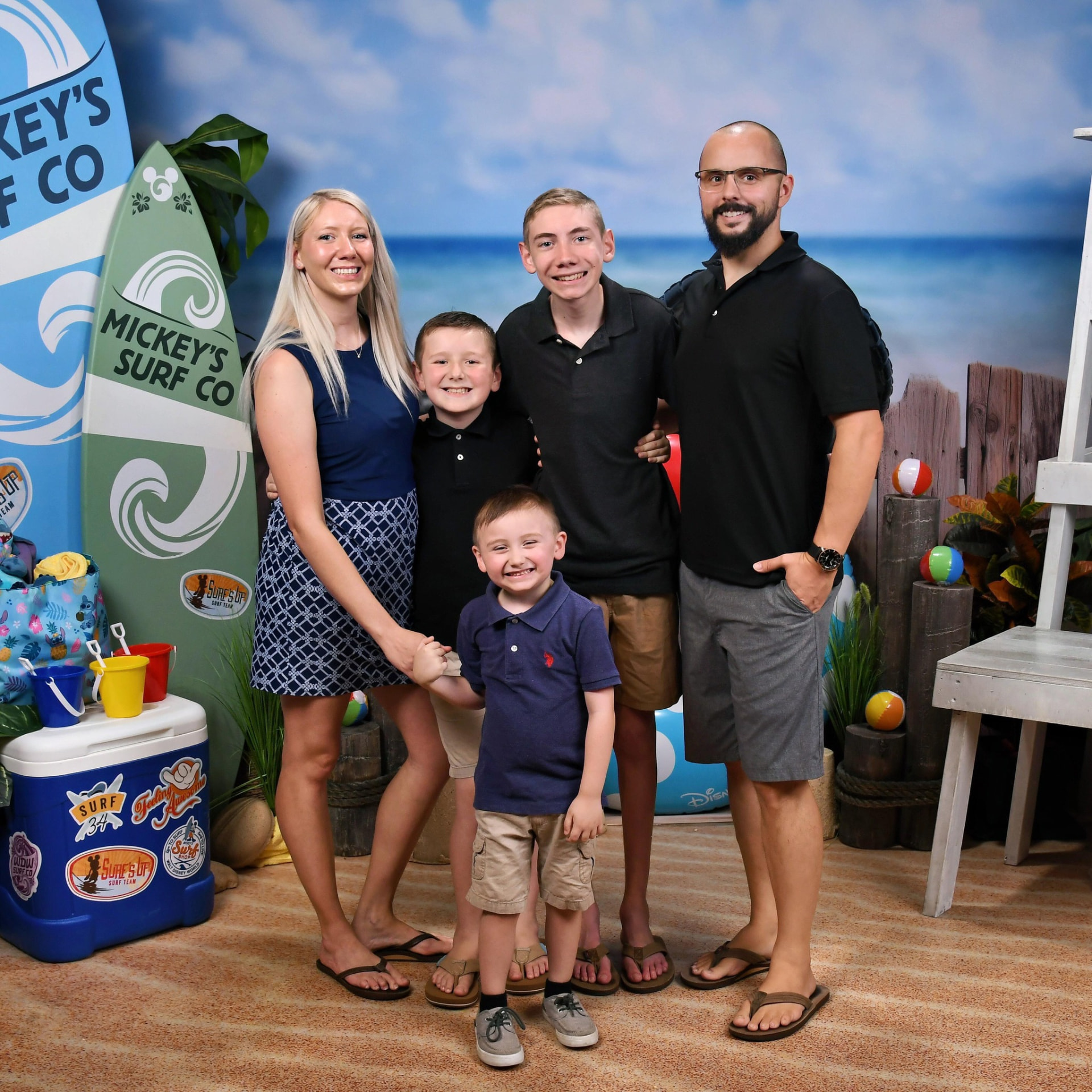 Dalton Young with his wife and three sons