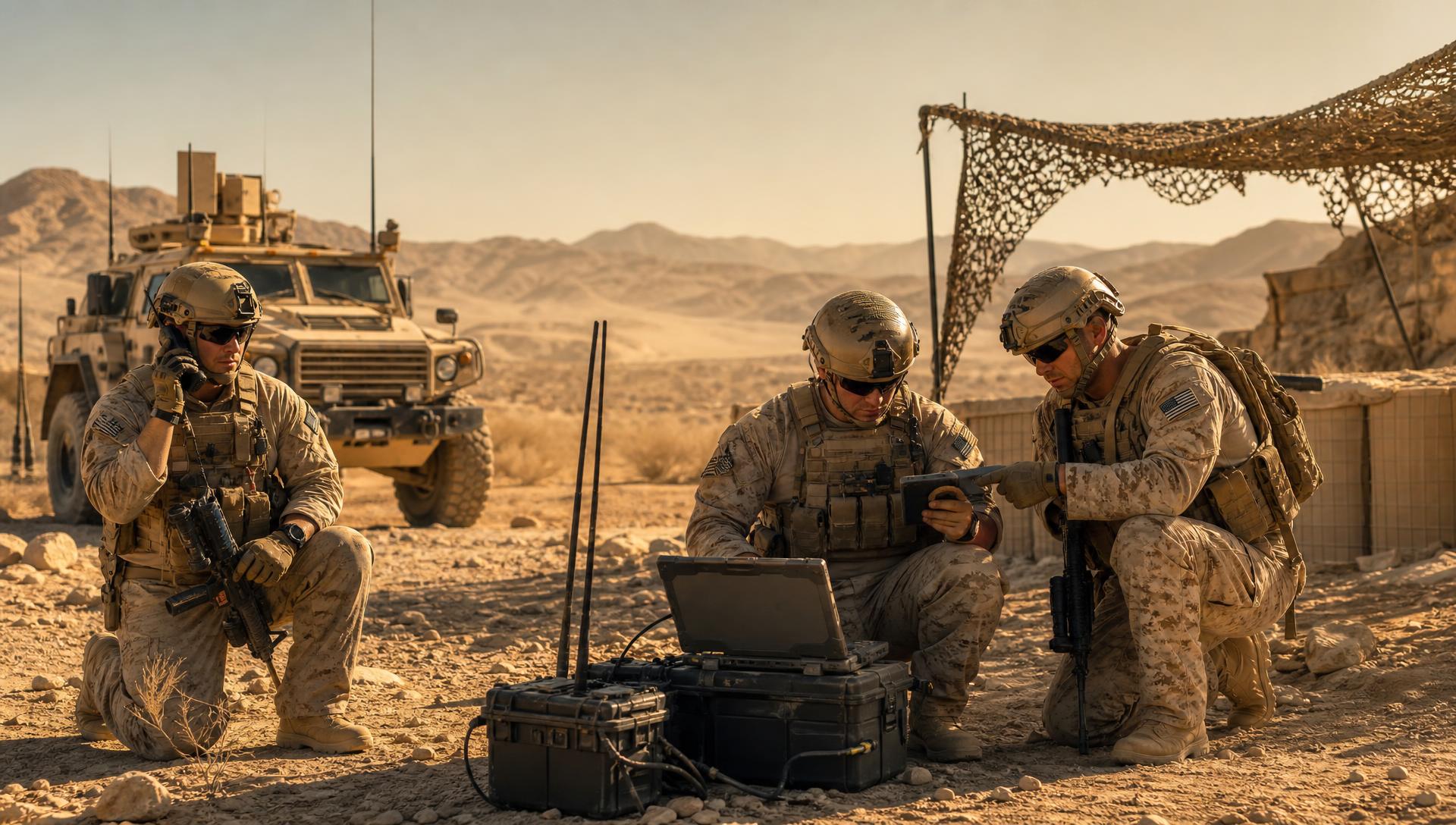 U.S. Navy personnel coordinating technology operations in a command center